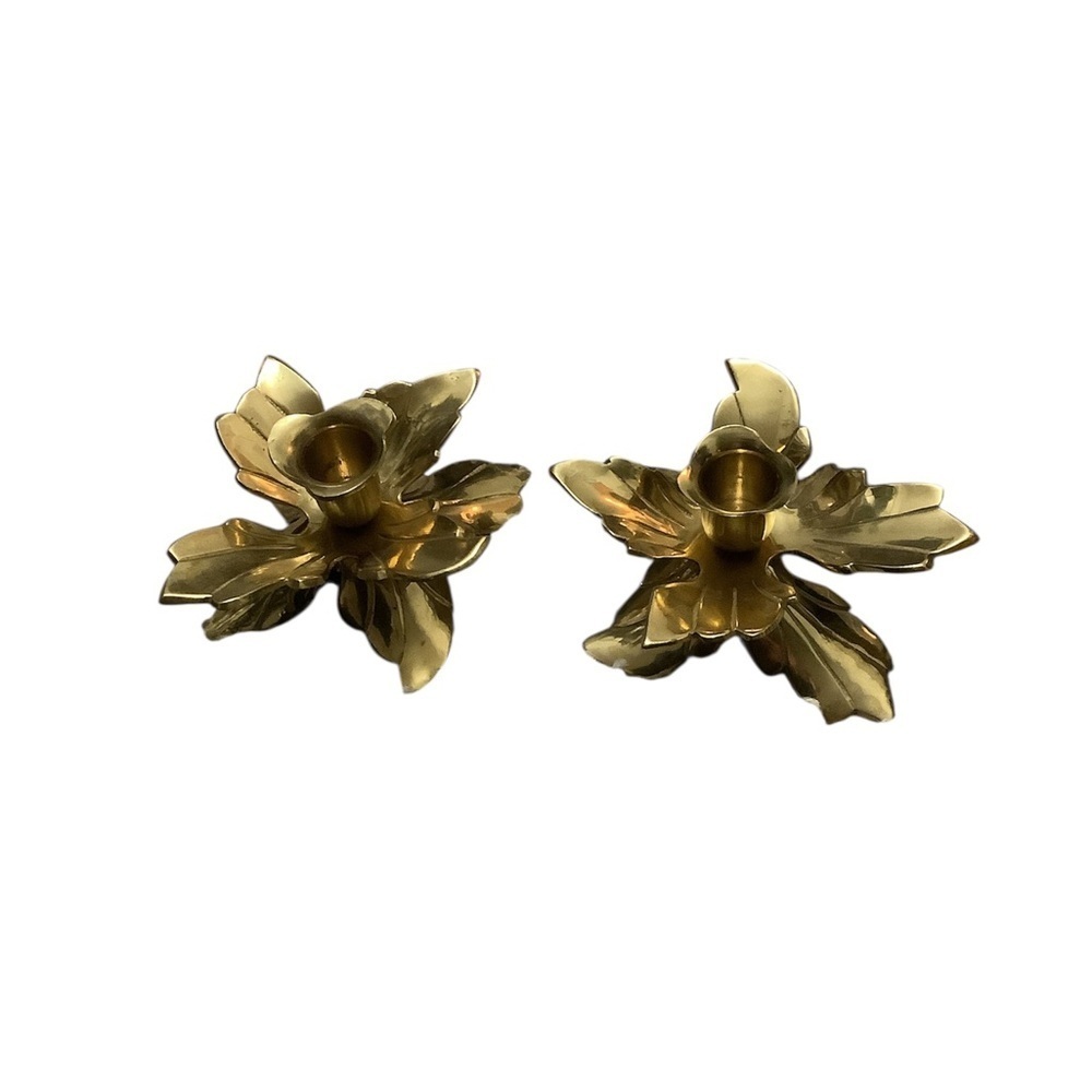 Brass flower Candle Holders